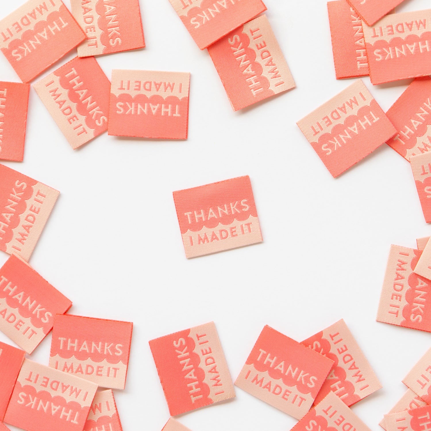 "Thanks I Made It" Coral & Cream Sarah Hearts Labels